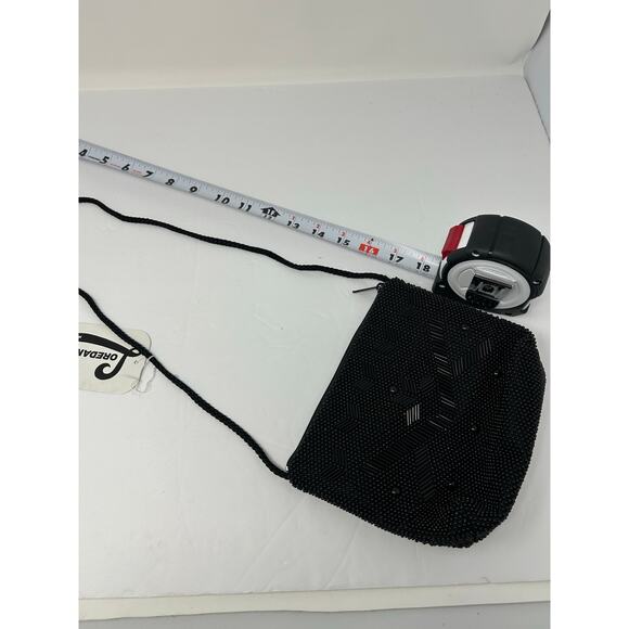NEW Loredana Evening Bag Cross Body Black Beaded Prom Event Cocktail Party Glam - Picture 7 of 9